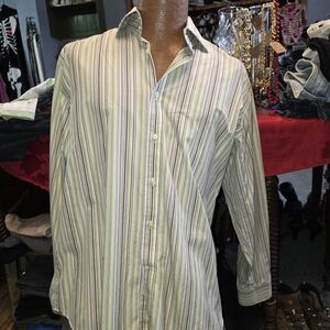Tailorbyrd Multicolor Striped Button Down Shirt